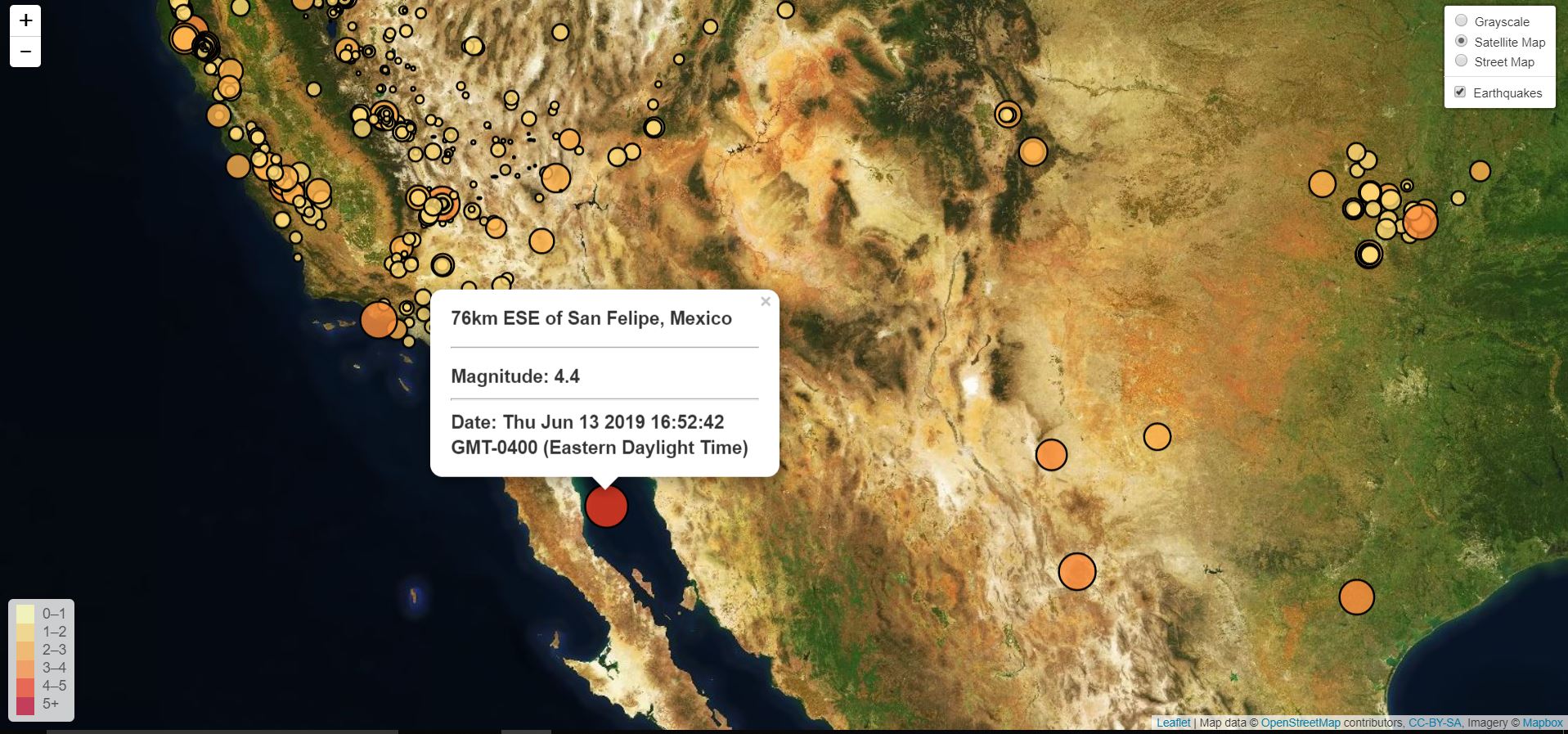 Weekly Earthquake Map